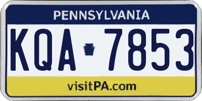 PA license plate KQA7853