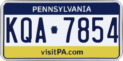 PA license plate KQA7854