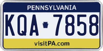 PA license plate KQA7858