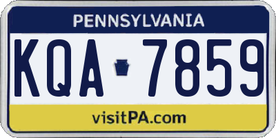 PA license plate KQA7859