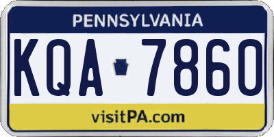 PA license plate KQA7860