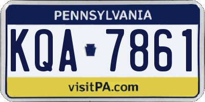 PA license plate KQA7861