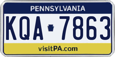 PA license plate KQA7863