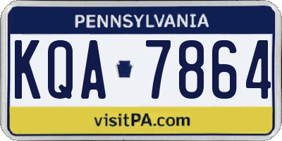 PA license plate KQA7864