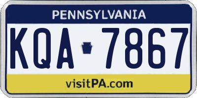 PA license plate KQA7867