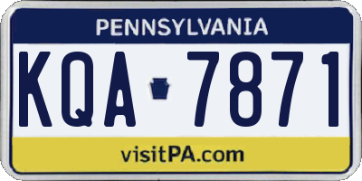 PA license plate KQA7871