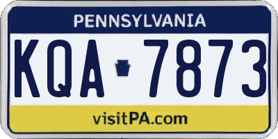 PA license plate KQA7873