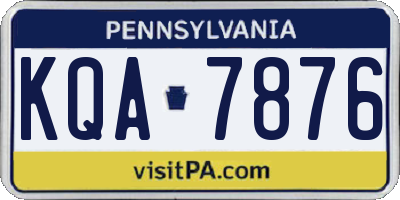 PA license plate KQA7876
