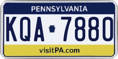 PA license plate KQA7880