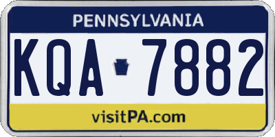 PA license plate KQA7882