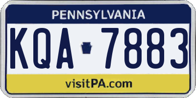 PA license plate KQA7883