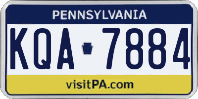 PA license plate KQA7884