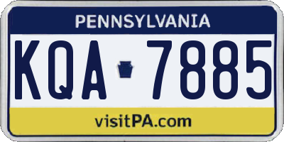 PA license plate KQA7885