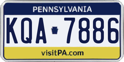 PA license plate KQA7886