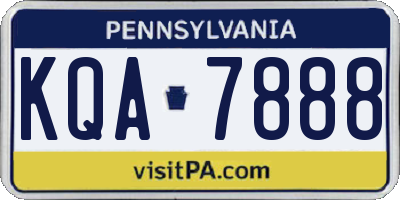 PA license plate KQA7888