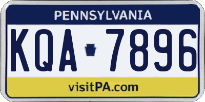 PA license plate KQA7896