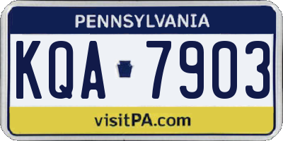 PA license plate KQA7903