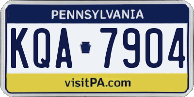 PA license plate KQA7904