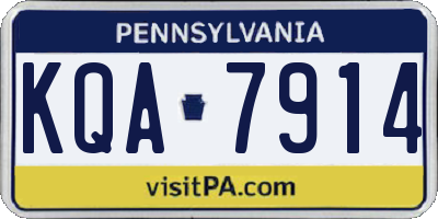PA license plate KQA7914