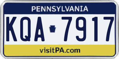 PA license plate KQA7917