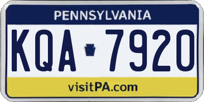 PA license plate KQA7920