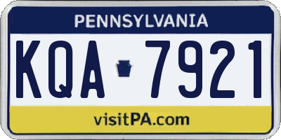 PA license plate KQA7921