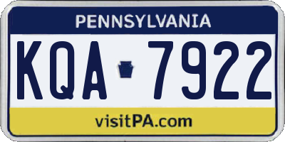 PA license plate KQA7922