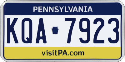 PA license plate KQA7923