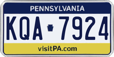 PA license plate KQA7924