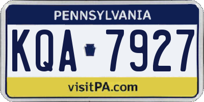 PA license plate KQA7927
