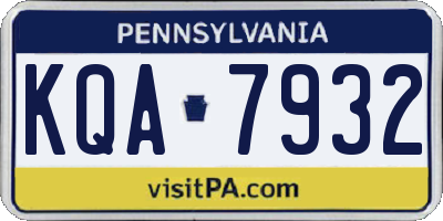 PA license plate KQA7932