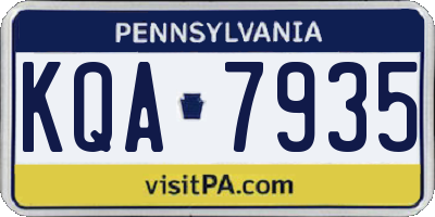 PA license plate KQA7935