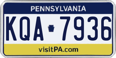 PA license plate KQA7936