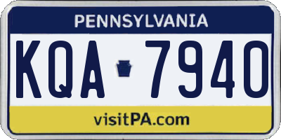 PA license plate KQA7940