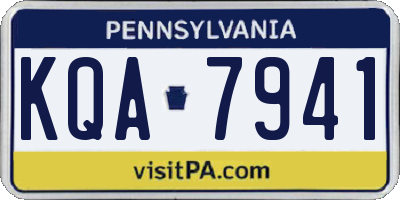 PA license plate KQA7941