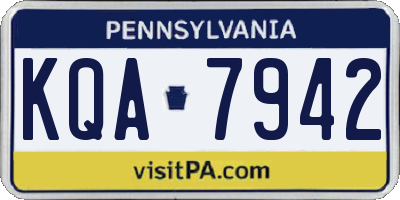 PA license plate KQA7942
