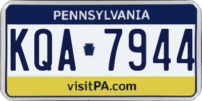 PA license plate KQA7944