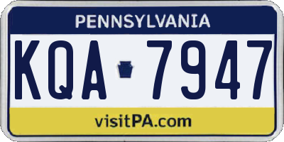 PA license plate KQA7947