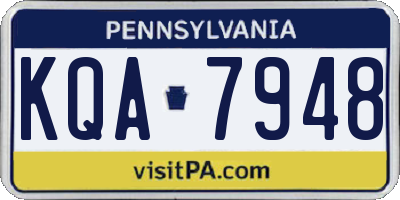 PA license plate KQA7948