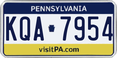 PA license plate KQA7954