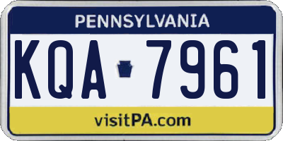 PA license plate KQA7961