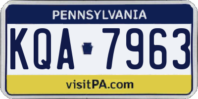 PA license plate KQA7963