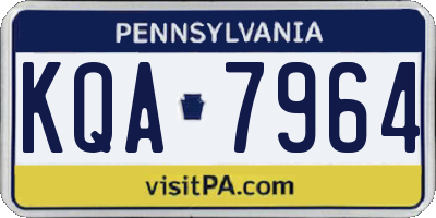 PA license plate KQA7964