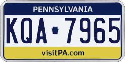 PA license plate KQA7965