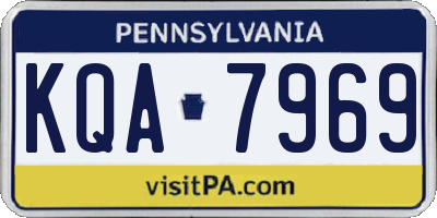 PA license plate KQA7969