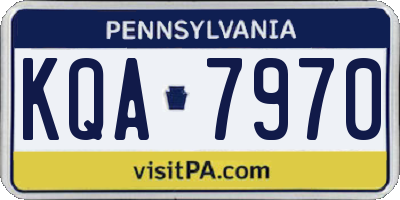 PA license plate KQA7970