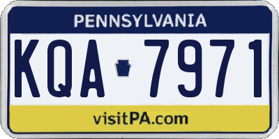 PA license plate KQA7971
