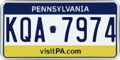 PA license plate KQA7974