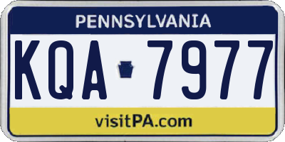 PA license plate KQA7977