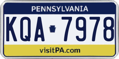 PA license plate KQA7978